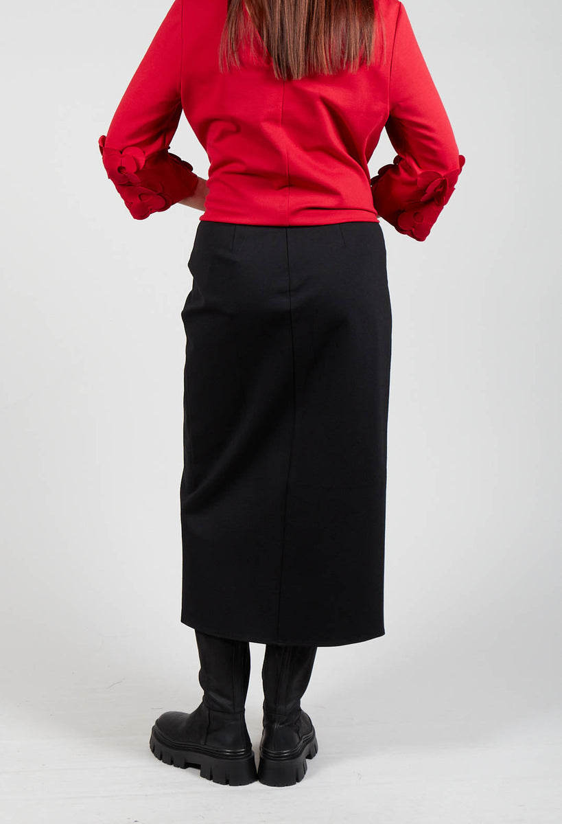 Jersey Pencil Skirt in Nero Olivia May