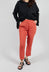 Straight Leg Linen Trousers in Orange