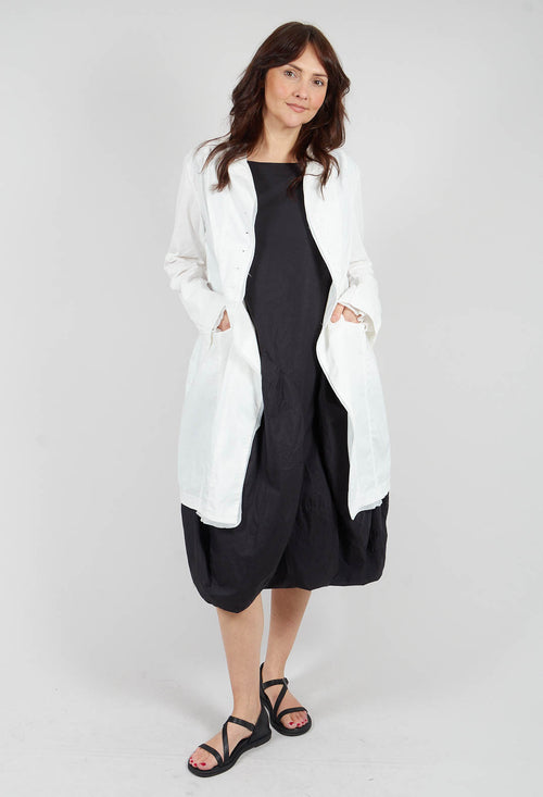 Button Through Coat in Offwhite