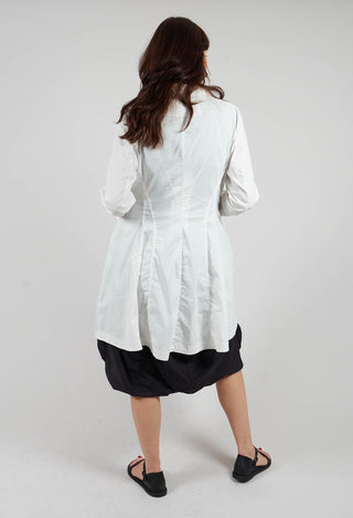 Button Through Coat in Offwhite