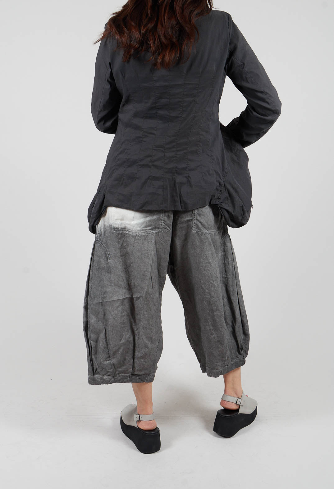 Pleat Linen Trousers in Asteroid Pigment