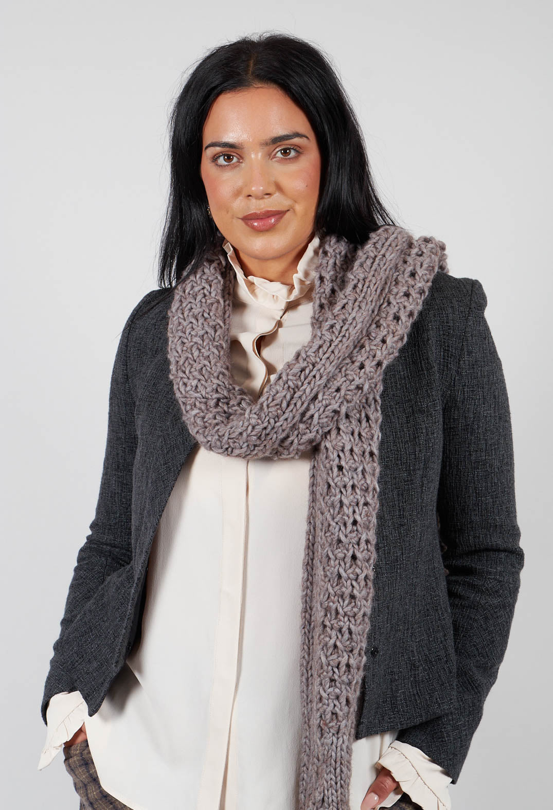 Knitted Scarf in Brown