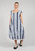 Sleeveless Striped Tulip Dress in White