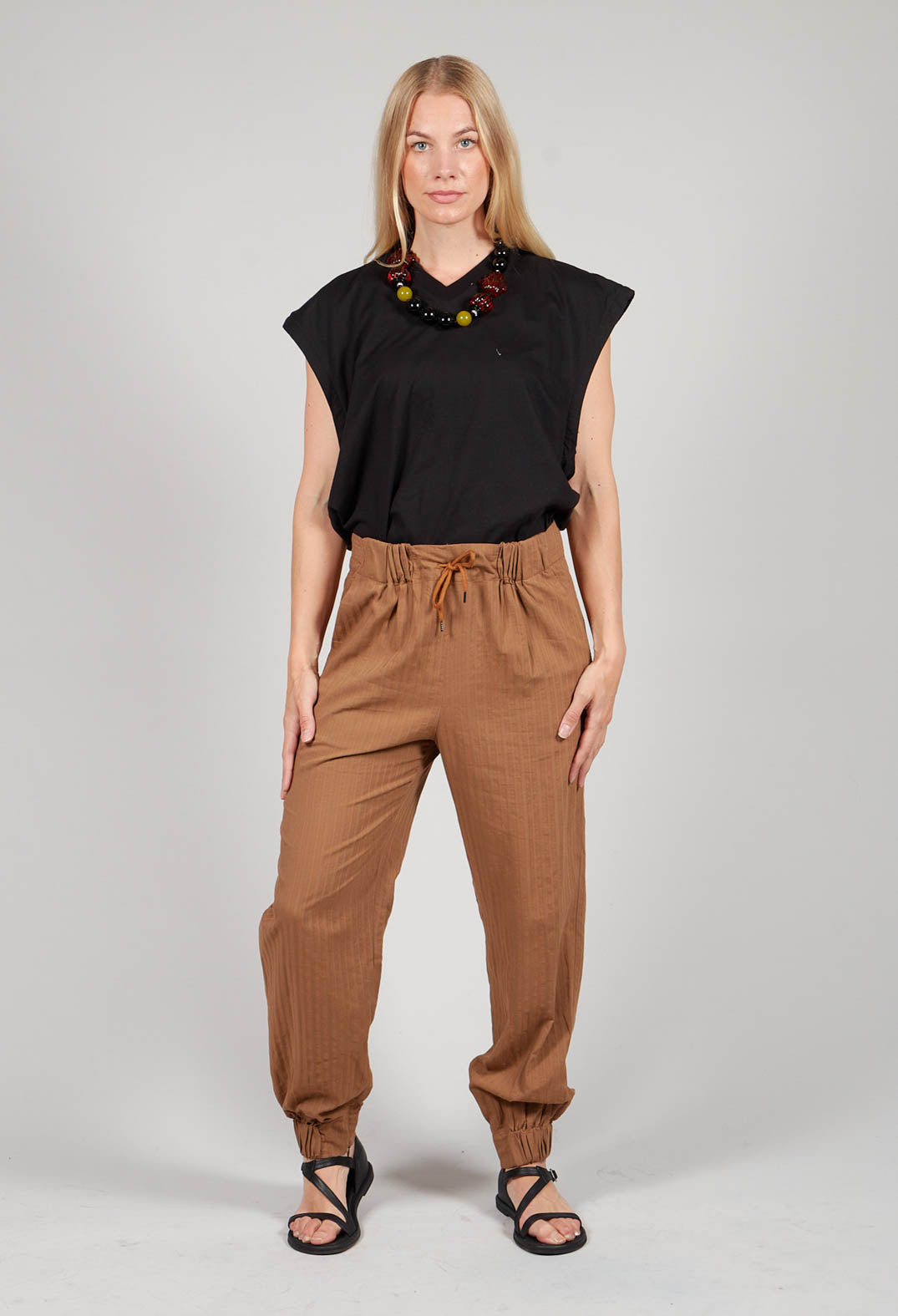 Slouch Jogger Style Trousers in Japanese Bronzo