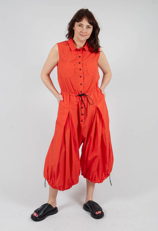 Pull Toggle Jumpsuit in Mandarine