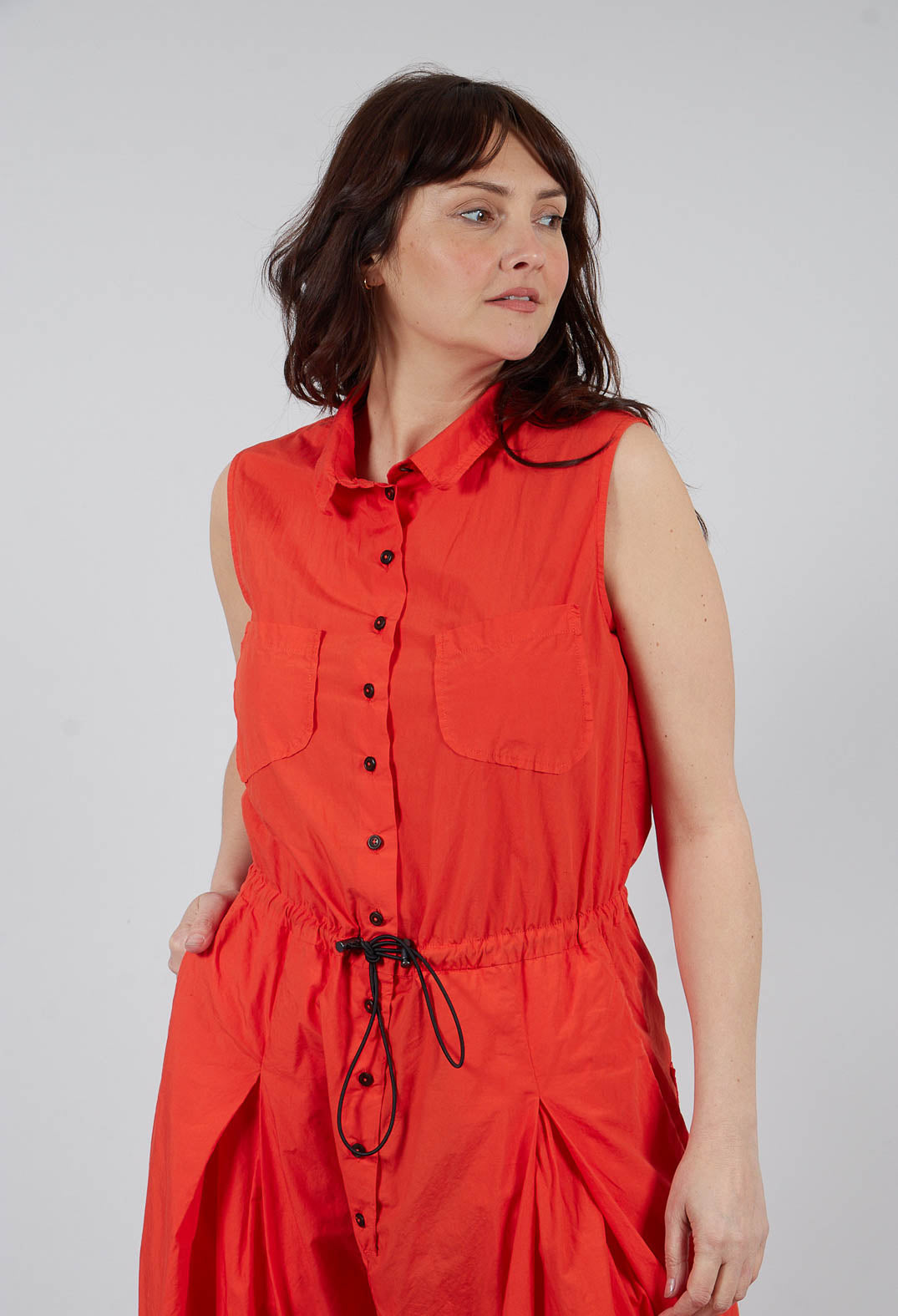 Pull Toggle Jumpsuit in Mandarine