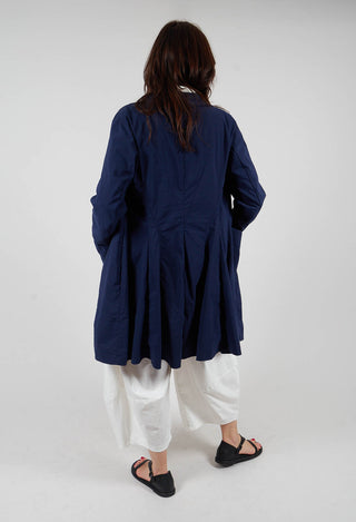 Button Through Coat in Navy