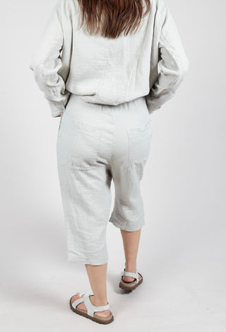 Drop Crotch Linen Trousers in Grey