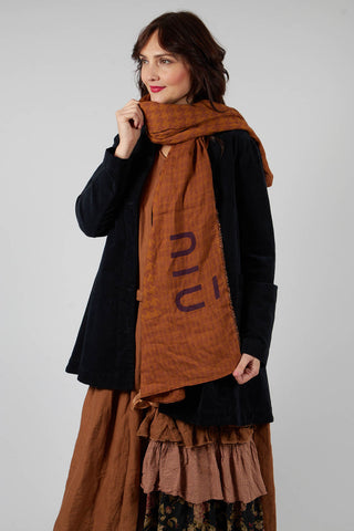 Patterned Scarf in Bronzo