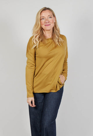 Shirt with Button in Ocher