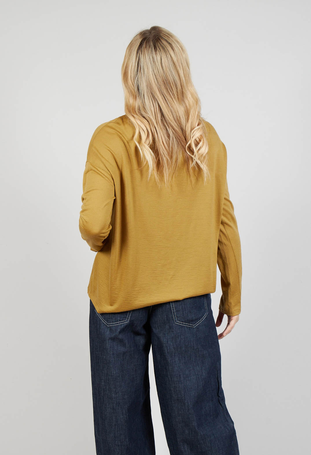 Shirt with Button in Ocher