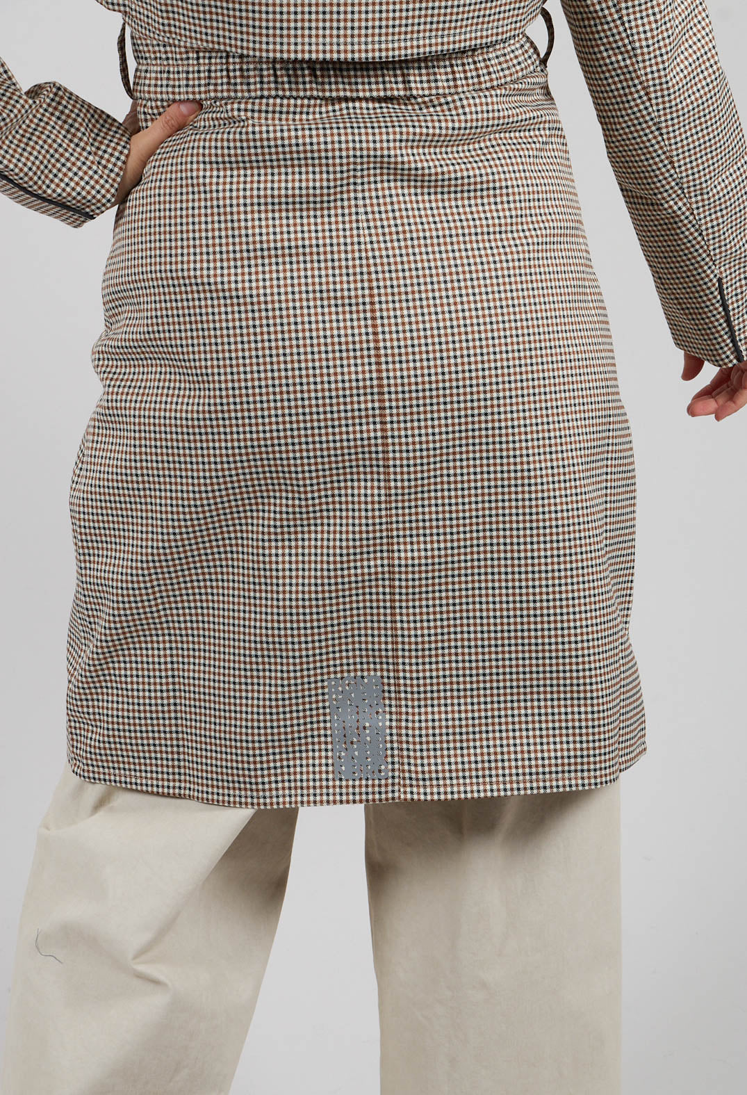 Skyet Coat in Beige Check