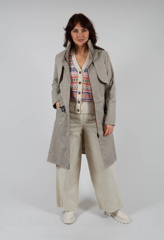 Skyet Coat in Beige Check