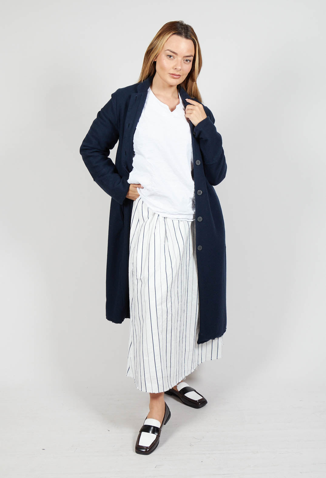 Cashmere Duster Coat in Abiss