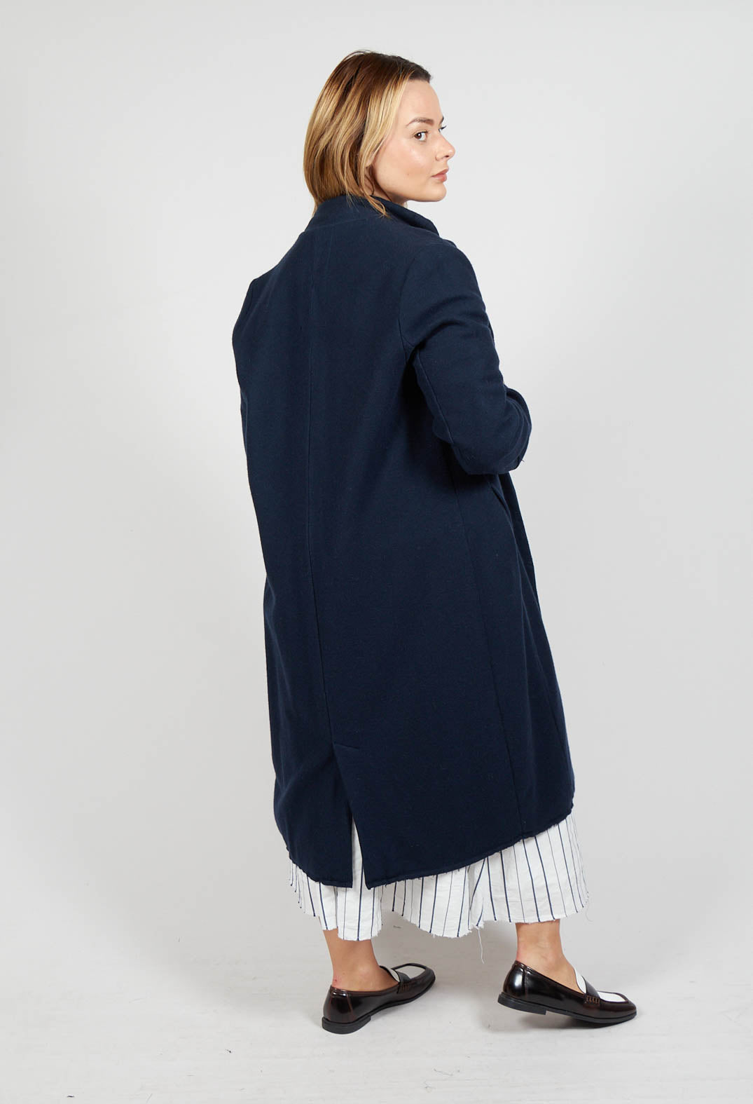 Cashmere Duster Coat in Abiss