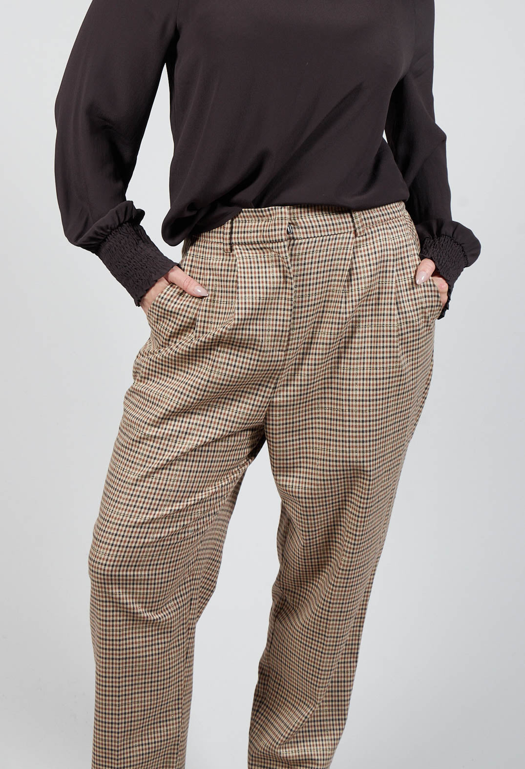 Buy Brown Dogtooth Relaxed Tapered Nova Fides Formal Trousers from Next  Belgium