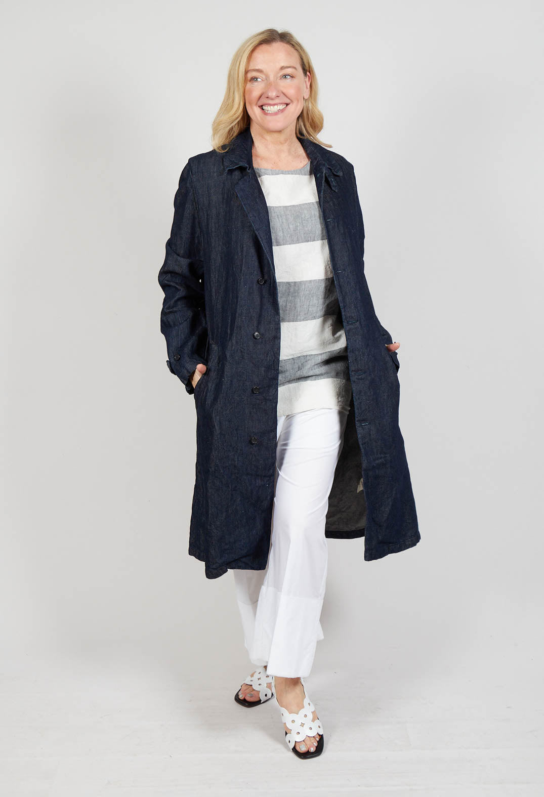 Duster Coat in Indigo