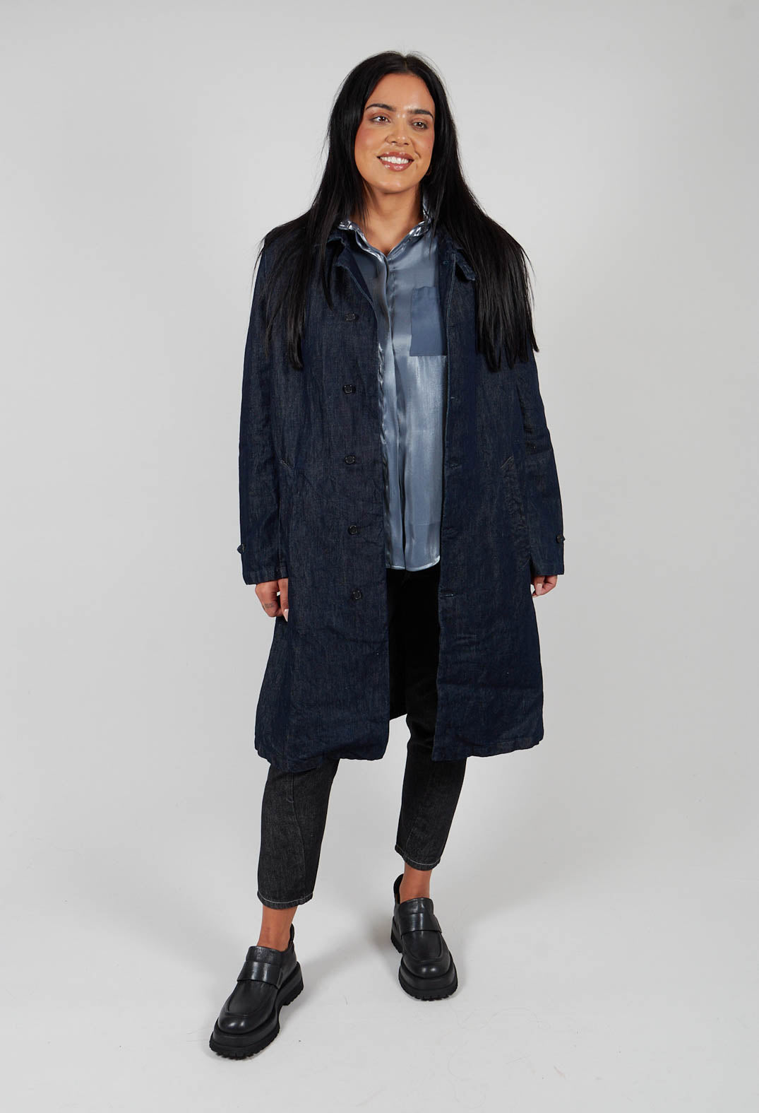 Duster Coat in Indigo