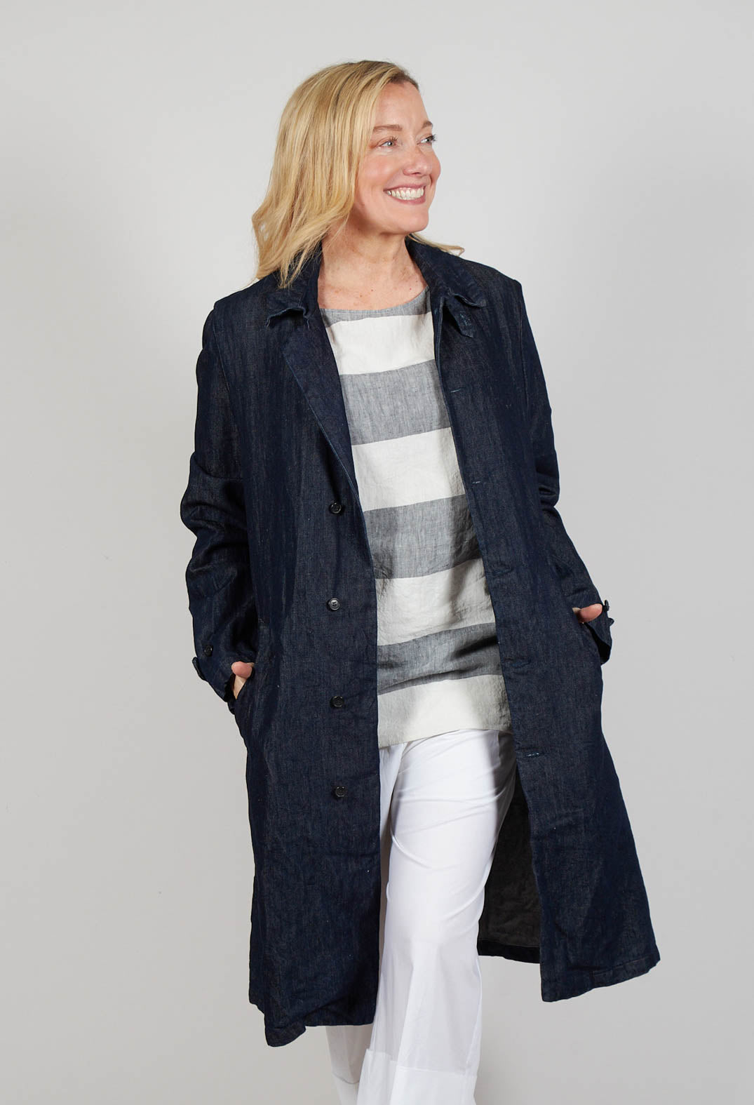 Duster Coat in Indigo