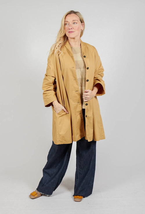 Button Front Over Coat in Paglia