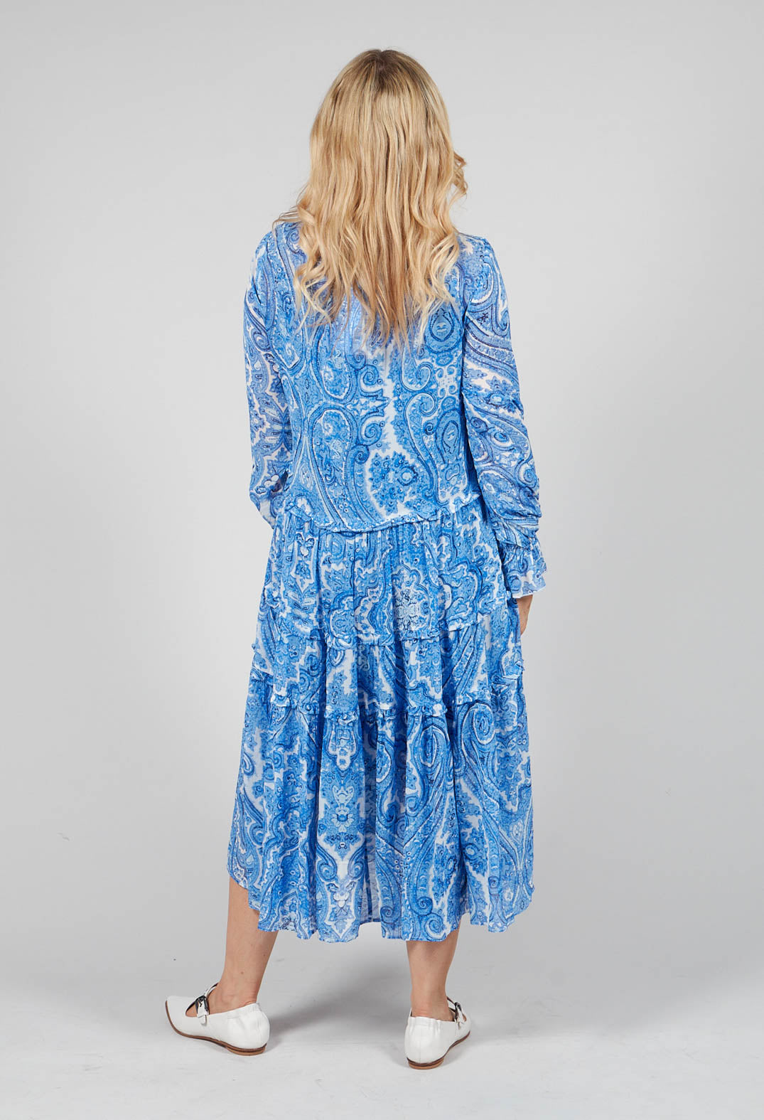 Viola Dress in Paisley Blue