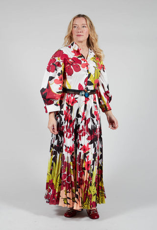 Pleated Shirt Dress in Idem/Floral Jungle