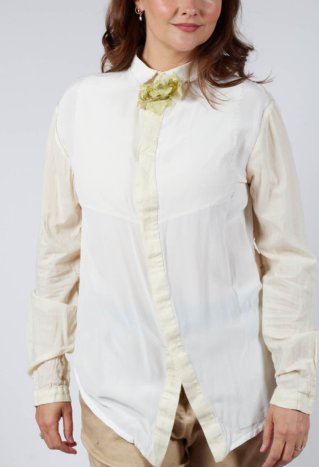 Silk Shirt in Light Yellow