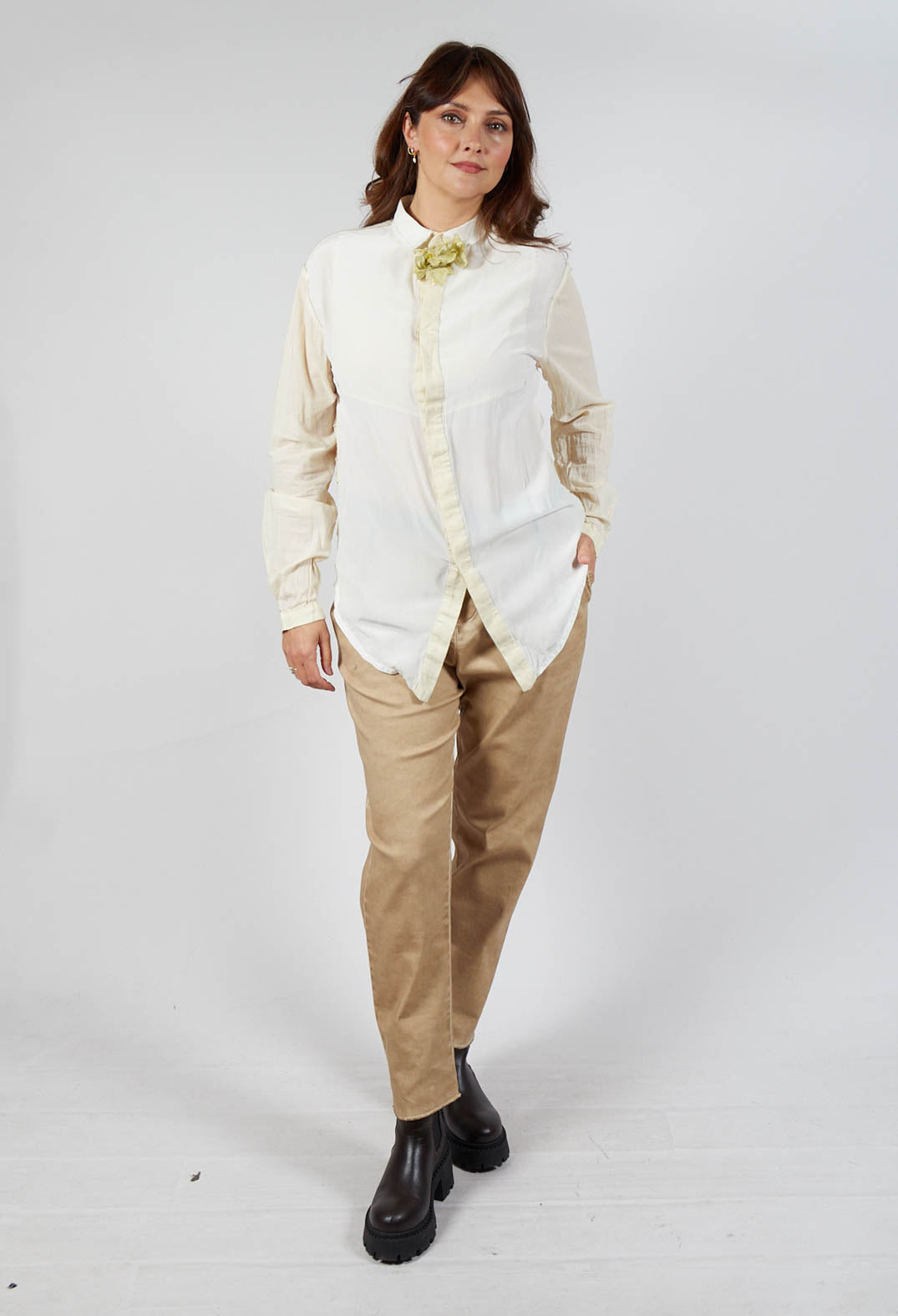 Silk Shirt in Light Yellow