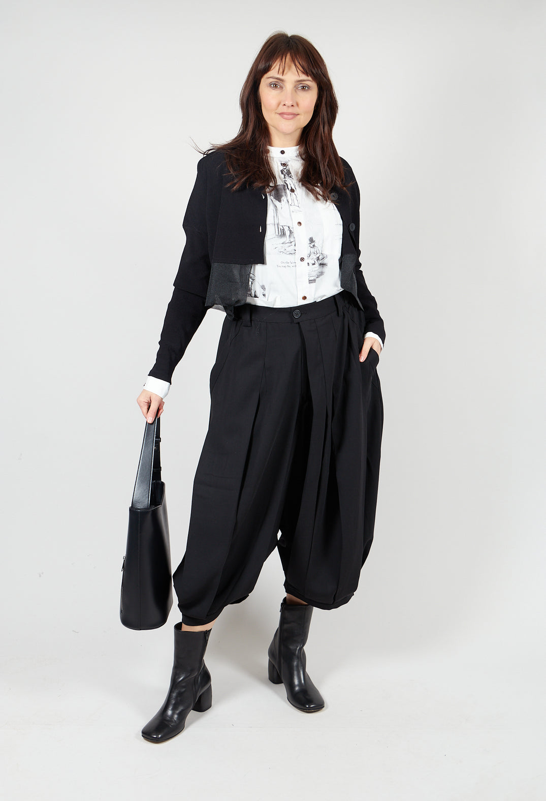 Tailored Dropcrotch Trousers in Black