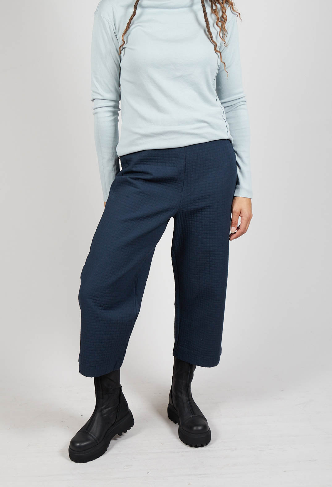 Textured Wide Leg Trousers