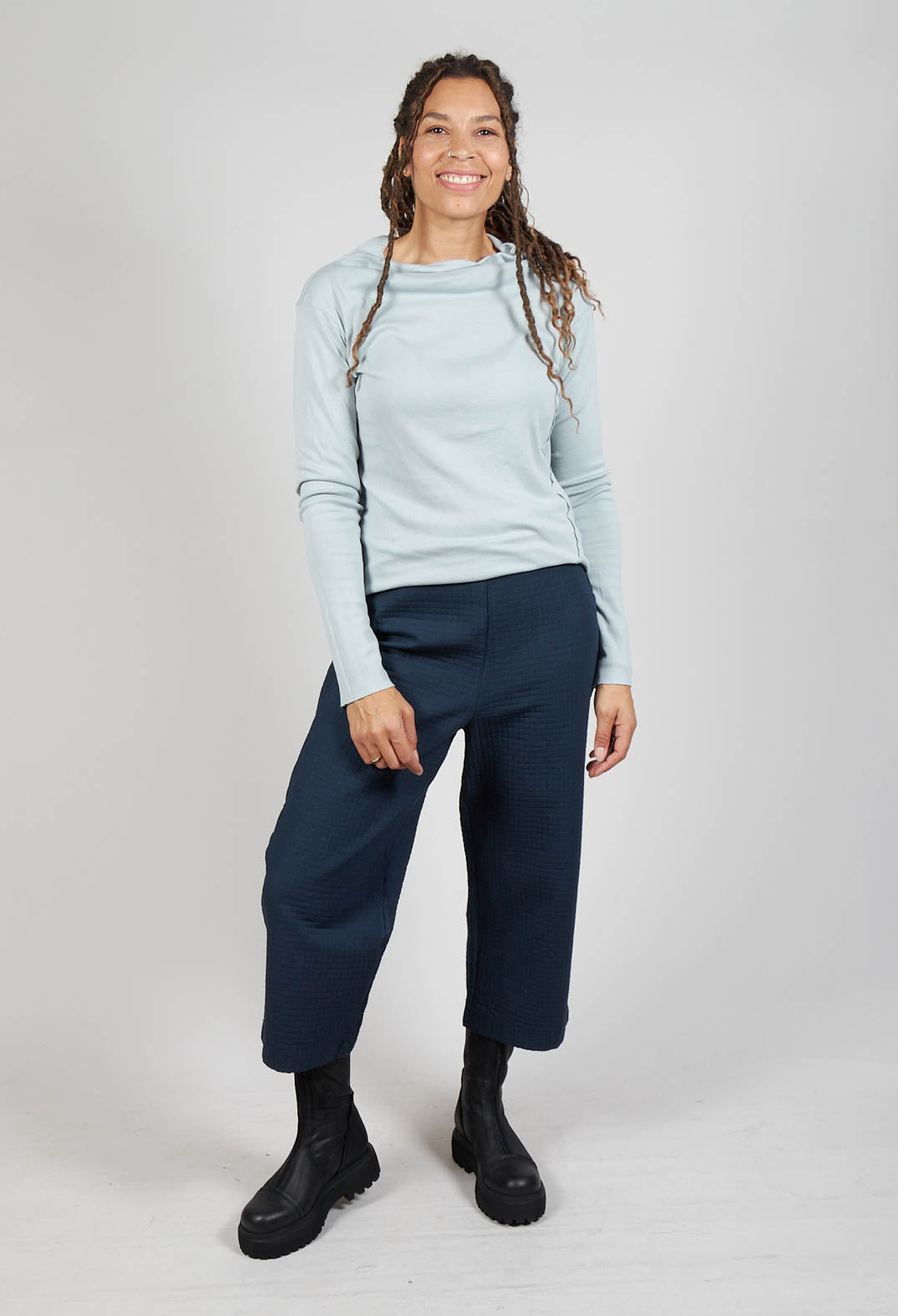 Textured Wide Leg Trousers