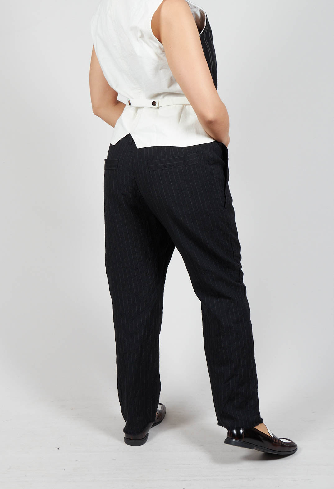 Straight Leg Pinstripe Trousers