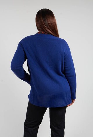 Knitted Cardigan in Cobalto Cobalt