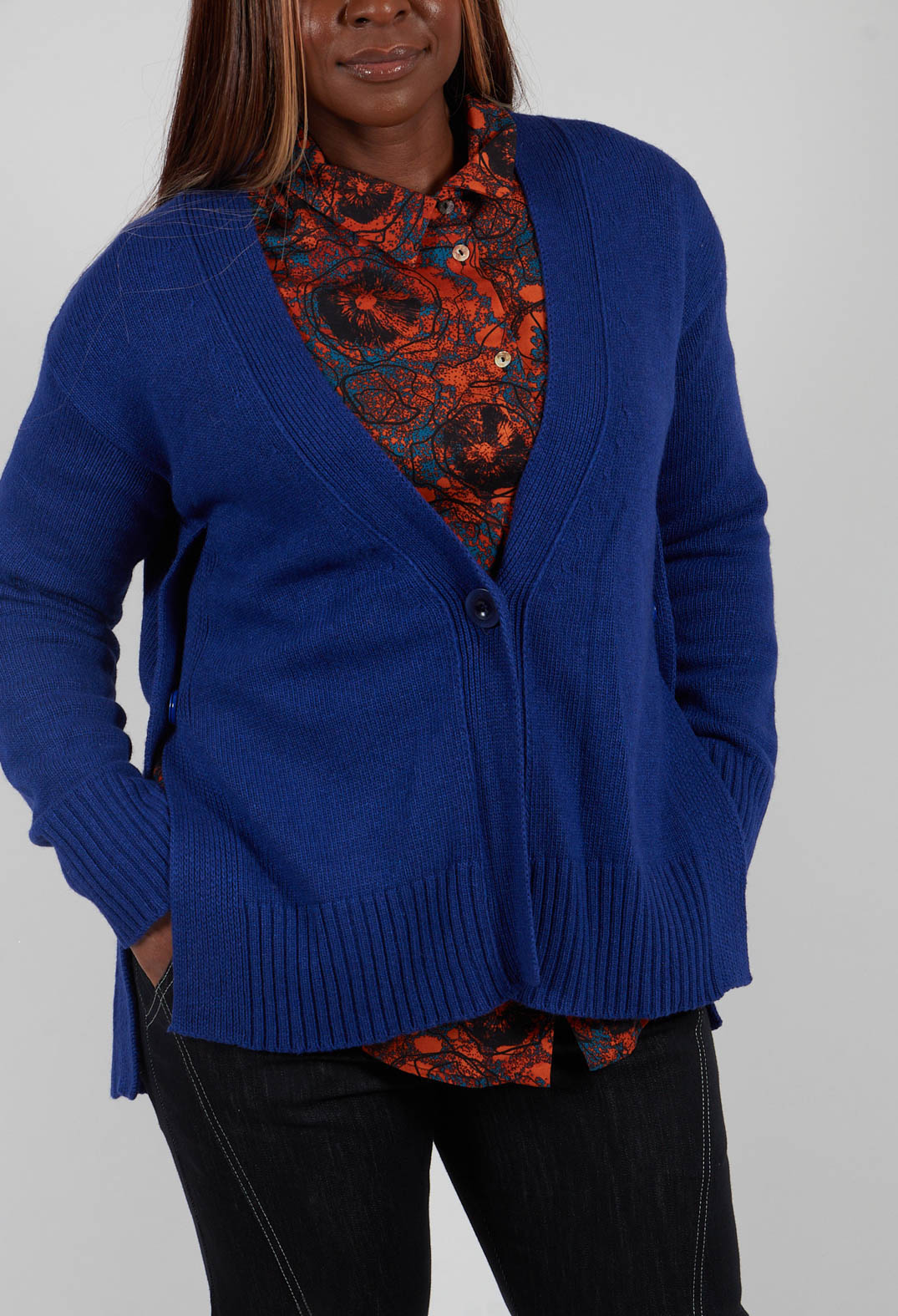 Knitted Cardigan in Cobalto Cobalt