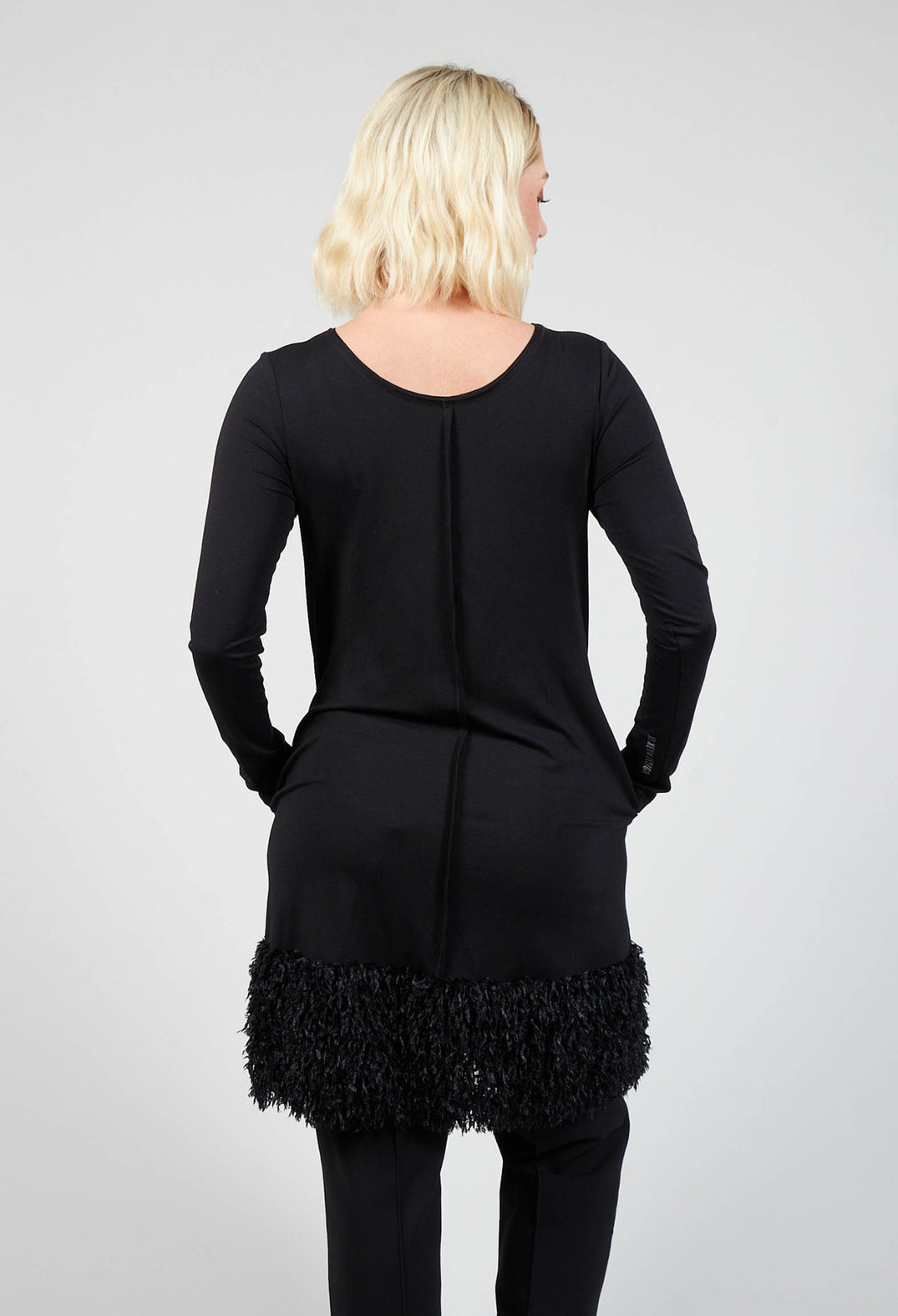 Bajo Tunic with Textured Trim in Black