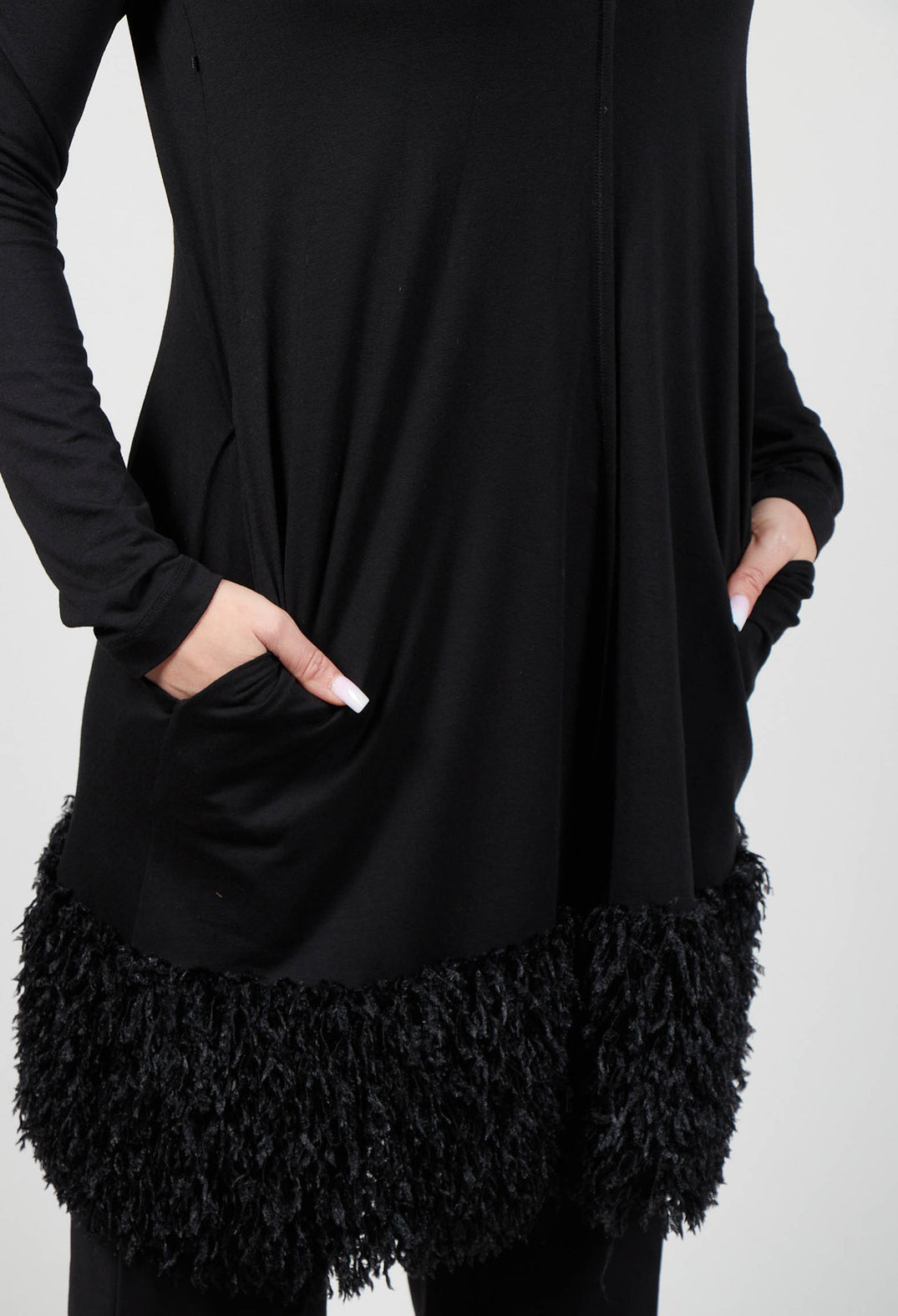 Bajo Tunic with Textured Trim in Black