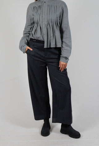 Tailored Trousers with Stitching in Dark Grey