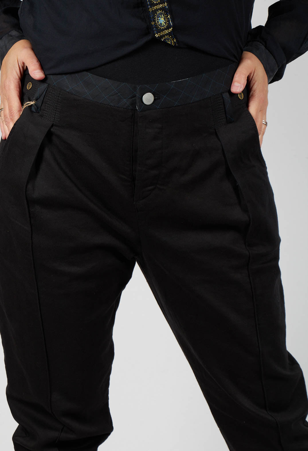 Black  Jeans with Front Seams