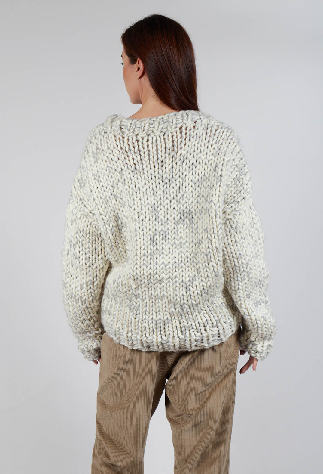 Cream and Grey Chunky Knit Jumper