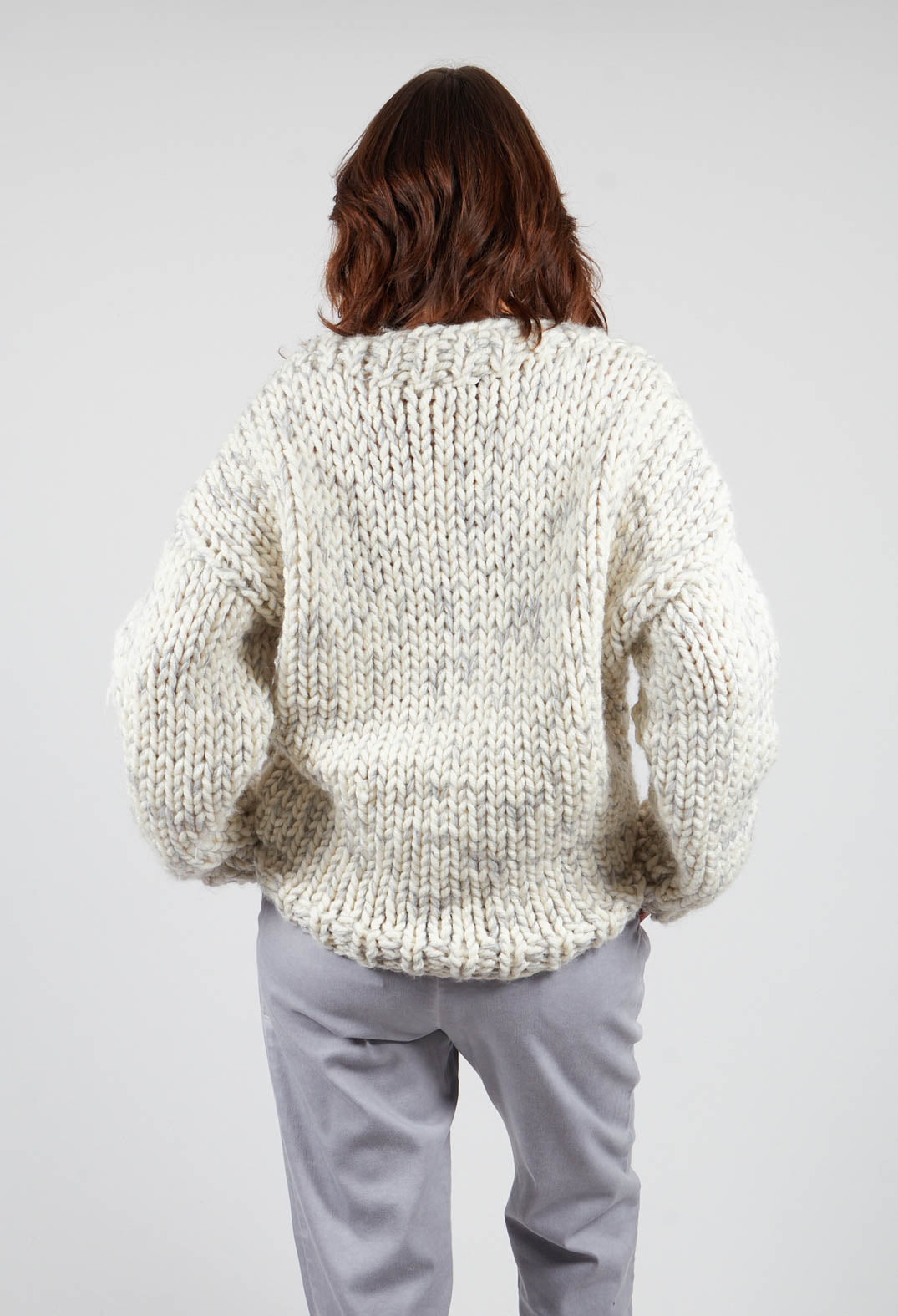 Cream and Grey Chunky Knit Jumper