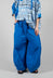 Wide Tulip Shape Trousers with Elasticated Waist in Blueberry