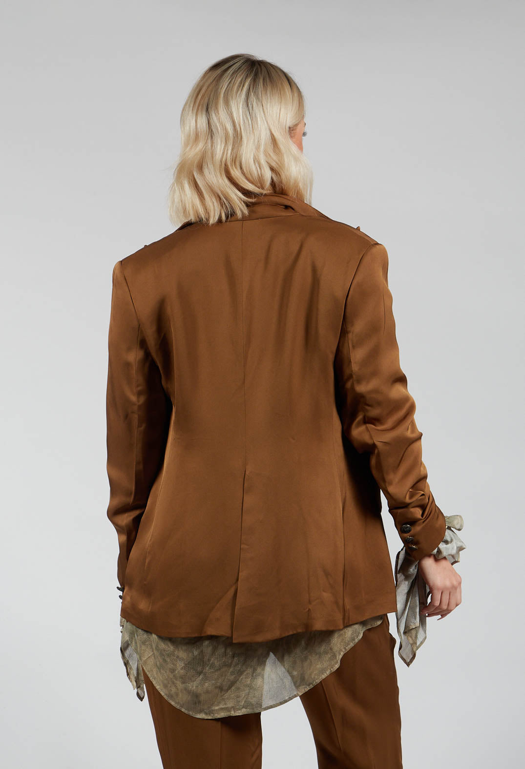 Notched Lapel Blazer in Rust