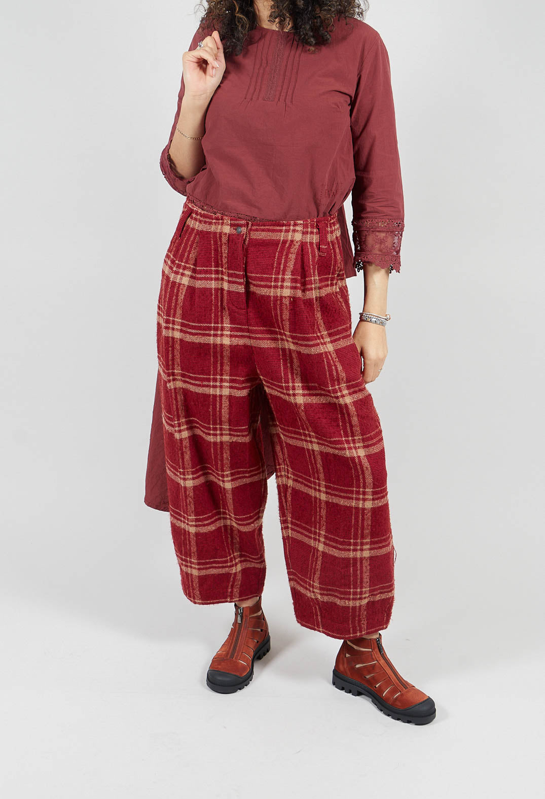 Botvi Checked Wool Trousers