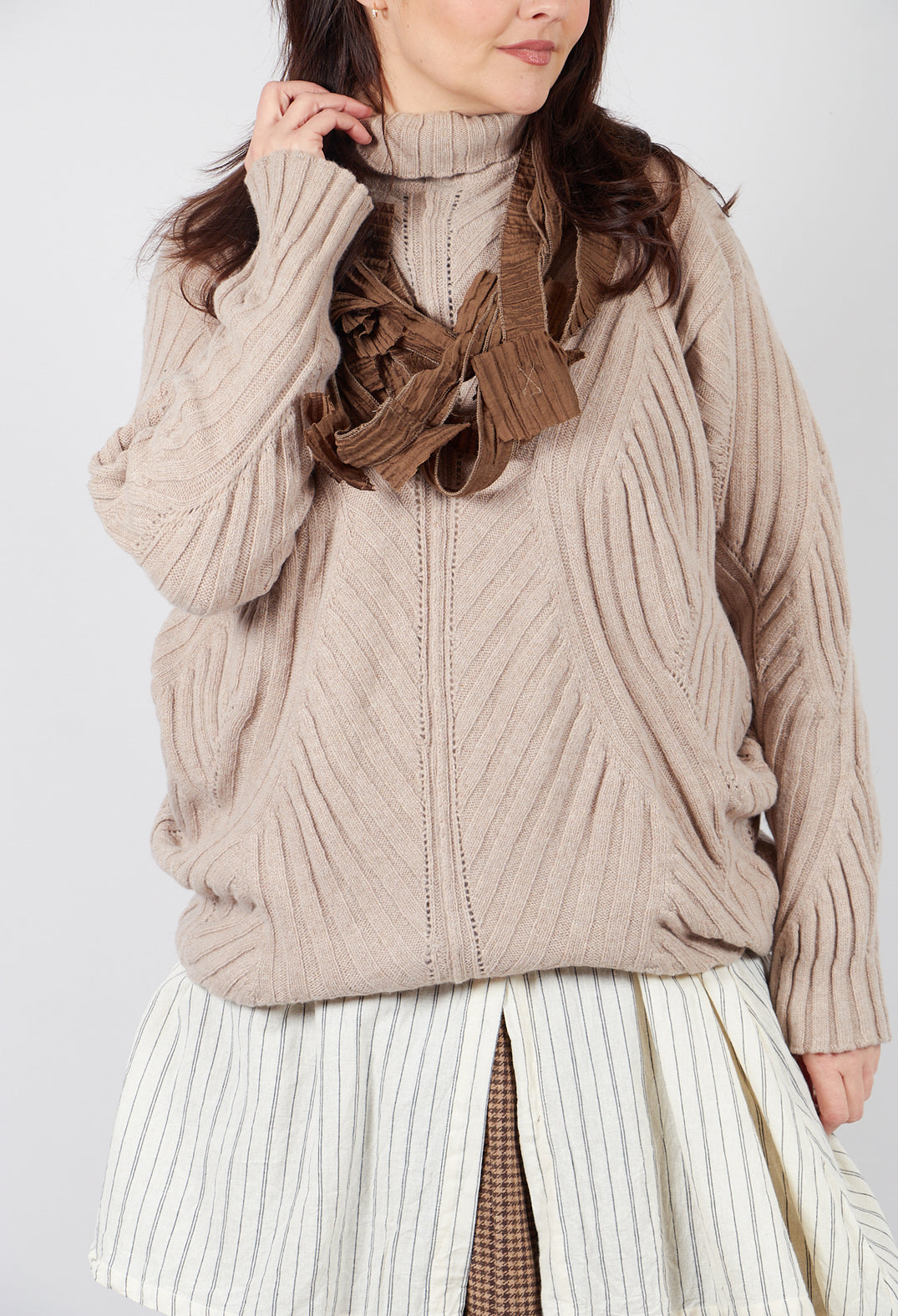 Thick Knit Jumper in Beige