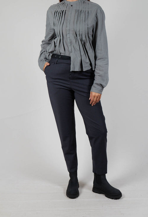 Slim Fit Wool Trousers in Anthracite