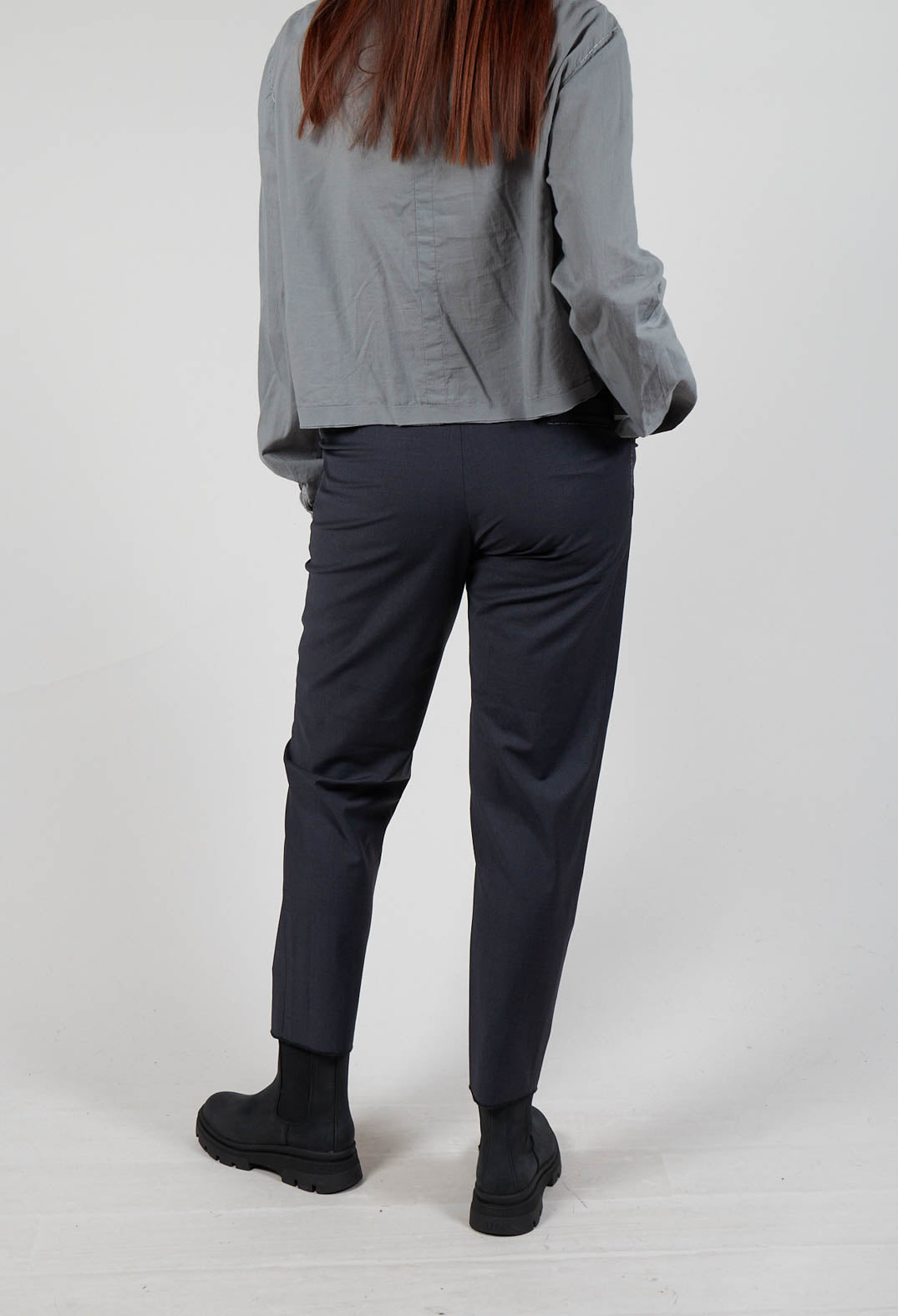 Slim Fit Wool Trousers in Anthracite