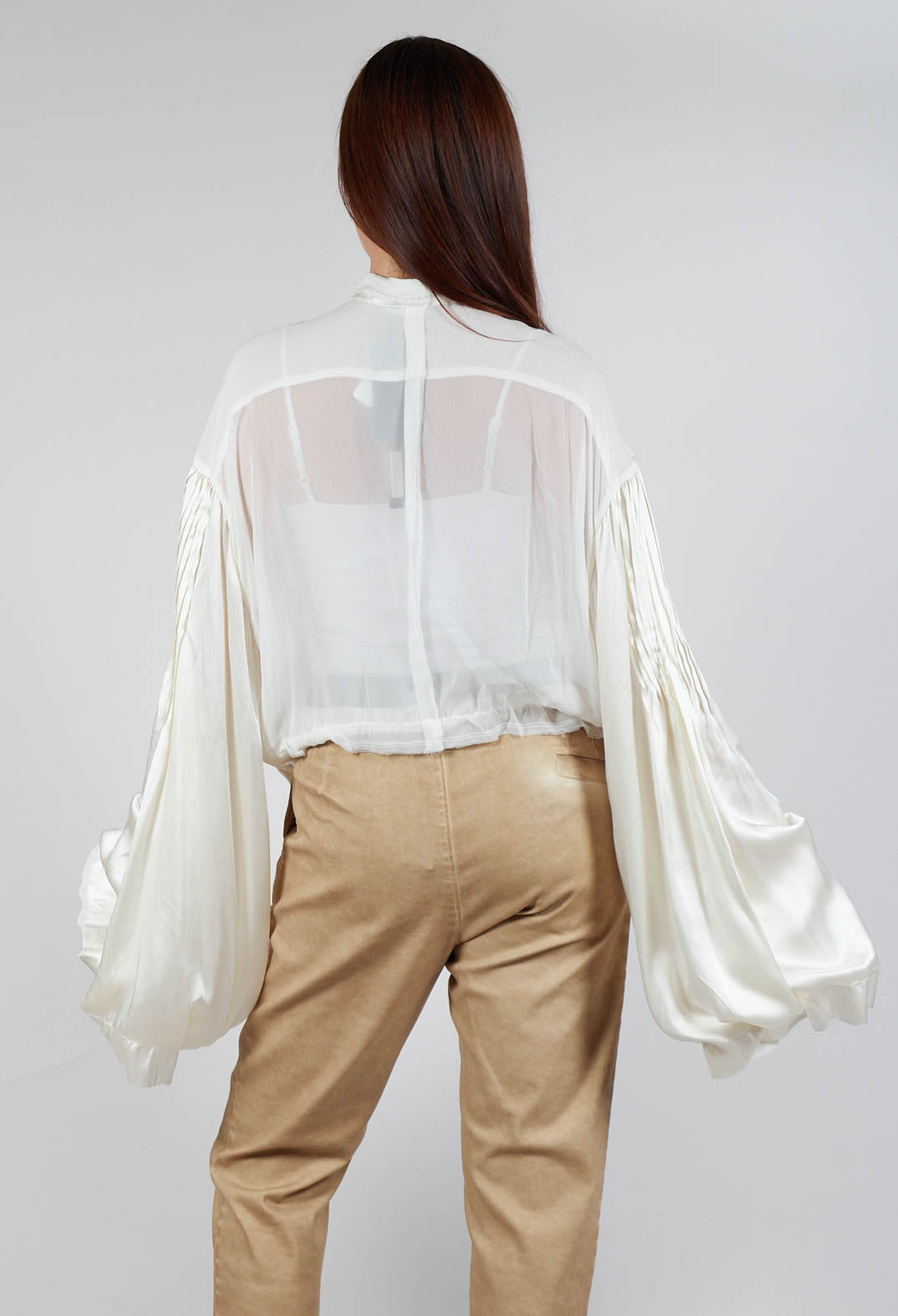 Satin Silk Blouse in Off White