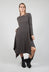 Long Sleeve Dress with Front Splits in Grey