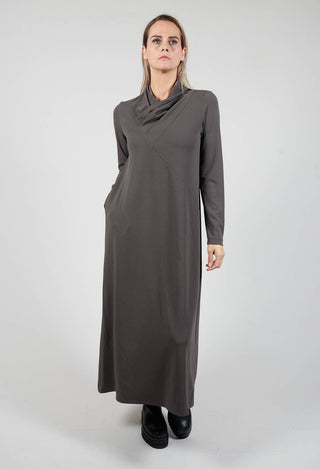 Long Sleeve Dress with Asymmetric Seam Detail in Grey