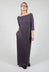 Long Dress with Three Quarter Length Sleeves in Dark Grey